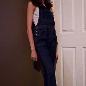 made well denim flare overalls